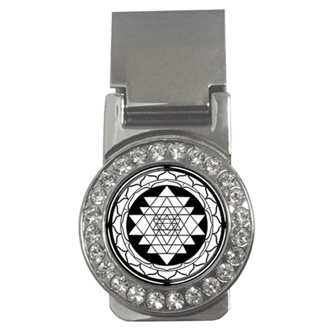 Mandala Black&White Money Clip (CZ) from ArtsNow.com Front