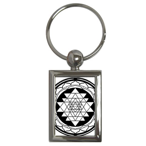 Mandala Black&White Key Chain (Rectangle) from ArtsNow.com Front