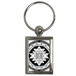 Mandala Black&White Key Chain (Rectangle)