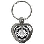 Mandala Black&White Key Chain (Heart)