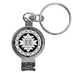 Mandala Black&White Nail Clippers Key Chain