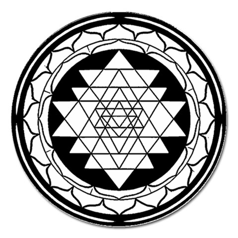 Mandala Black&White Magnet 5  (Round) from ArtsNow.com Front