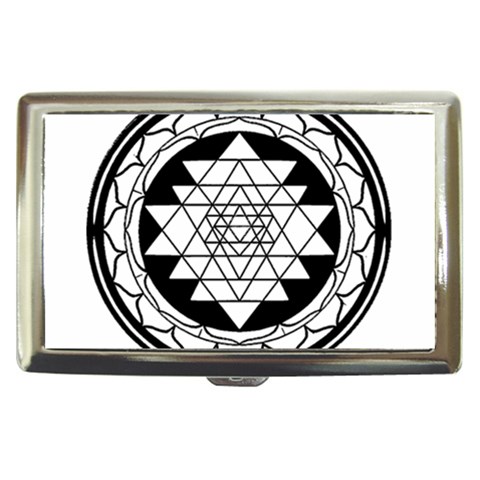 Mandala Black&White Cigarette Money Case from ArtsNow.com Front