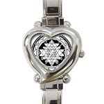 Mandala Black&White Heart Italian Charm Watch