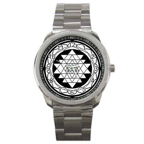 Mandala Black&White Sport Metal Watch from ArtsNow.com Front