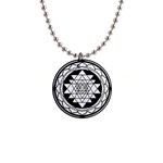 Mandala Black&White 1  Button Necklace