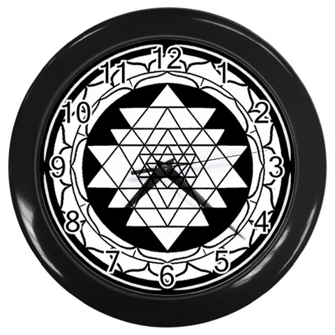 Mandala Black&White Wall Clock (Black) from ArtsNow.com Front