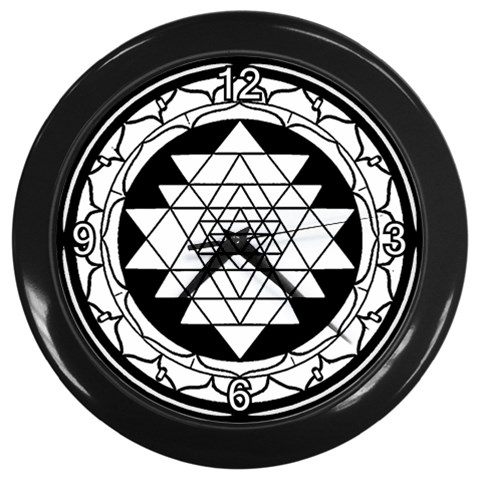 Mandala Black&White Wall Clock (Black) from ArtsNow.com Front