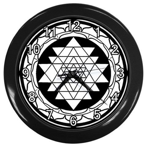 Mandala Black&White Wall Clock (Black) from ArtsNow.com Front