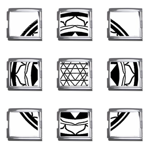 Mandala Black&White Mega Link Italian Charm (9 pack) from ArtsNow.com Front