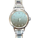 Blue Gold Gradient Round Italian Charm Watch