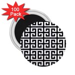 Black white Greek Key 2.25  Magnet (100 pack) 