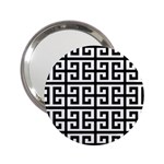 Black white Greek Key 2.25  Handbag Mirror