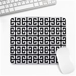 Black white Greek Key Large Mousepad