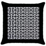 Black white Greek Key Throw Pillow Case (Black)