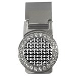 Black white Greek Key Money Clip (CZ)