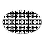 Black white Greek Key Magnet (Oval)