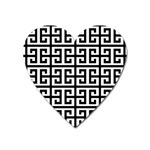 Black white Greek Key Magnet (Heart)