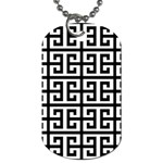 Black white Greek Key Dog Tag (One Side)