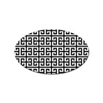 Black white Greek Key Sticker Oval (10 pack)