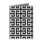 Black white Greek Key Mini Greeting Card