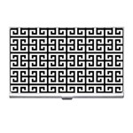 Black white Greek Key Business Card Holder