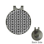 Black white Greek Key Golf Ball Marker Hat Clip