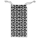 Black white Greek Key Jewelry Bag