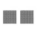 Black white Greek Key Cufflinks (Square)