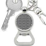 Black white Greek Key Bottle Opener Key Chain