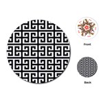 Black white Greek Key Playing Cards (Round)