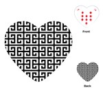 Black white Greek Key Playing Cards (Heart)