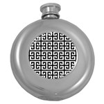 Black white Greek Key Hip Flask (5 oz)