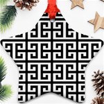 Black white Greek Key Star Ornament (Two Sides)