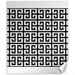 Black white Greek Key Canvas 8  x 10 