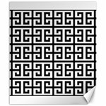 Black white Greek Key Canvas 20  x 24 