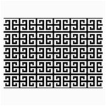 Black white Greek Key Large Glasses Cloth