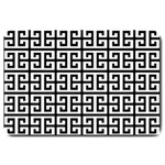 Black white Greek Key Large Doormat