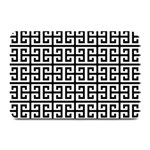 Black white Greek Key Plate Mat