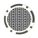 Black white Greek Key Poker Chip Card Guard