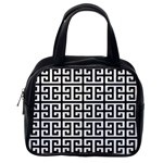 Black white Greek Key Classic Handbag (One Side)