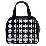 Black white Greek Key Classic Handbag (Two Sides)