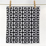 Black white Greek Key Face Towel