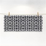 Black white Greek Key Hand Towel