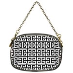 Black white Greek Key Chain Purse (One Side)