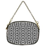 Black white Greek Key Chain Purse (Two Sides)