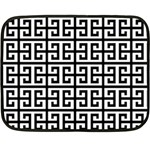 Black white Greek Key Fleece Blanket (Mini)