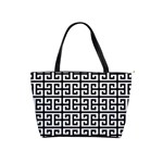 Black white Greek Key Classic Shoulder Handbag