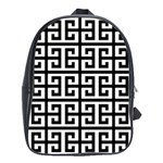 Black white Greek Key School Bag (Large)