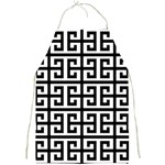 Black white Greek Key Full Print Apron